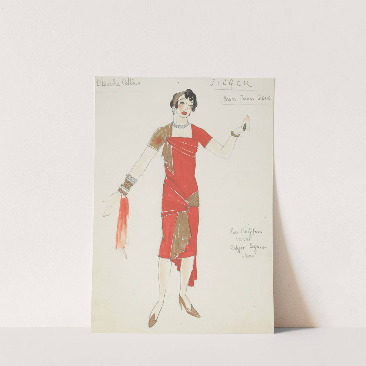 Life and Death of an American: Singer red dress, with brown folds (1934-1943) by Alex Jones