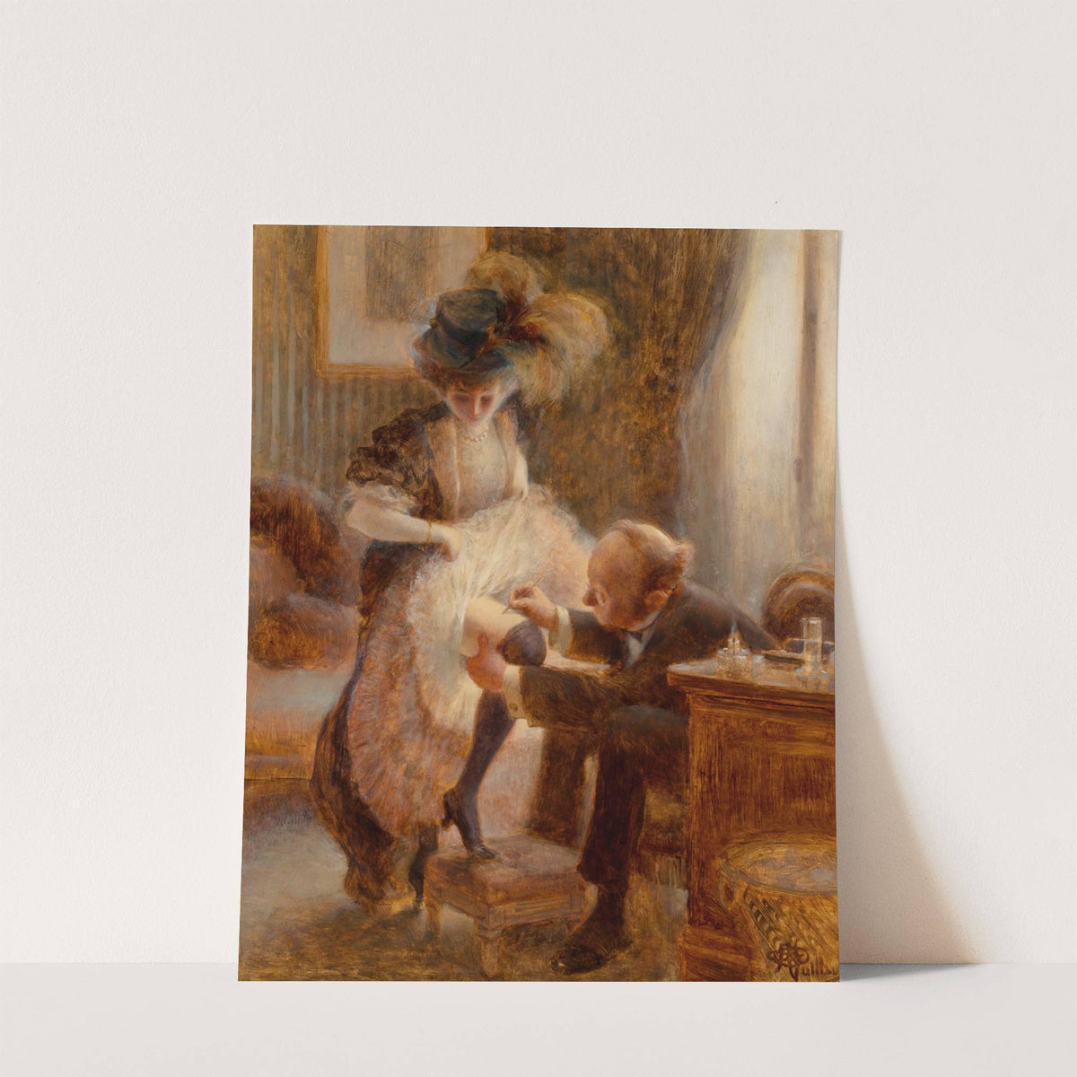 Lifting her petticoat by Albert Guillaume