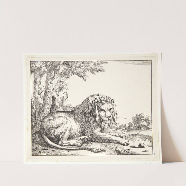 Liggende løve, vendt mod højre by Marcus de Bye