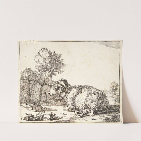 Liggende vædder, vendt mod venstre by Marcus de Bye