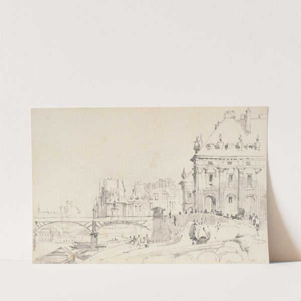 L&#039;Institut et le pont des Arts by Richard Parkes Bonington
