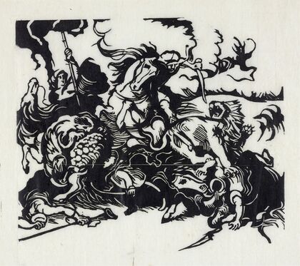 Lion hunt for Delacroix