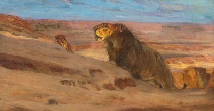 Lions in the Desert (ca. 1897-1900)