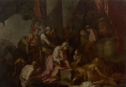 Liriope bringing Narcissus before Tiresias