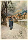 Lise, in the Snow, with the Casket