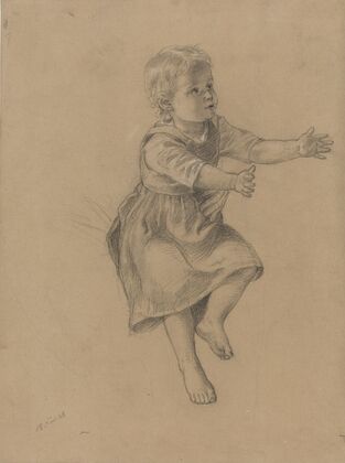 Liten jente med fremstrakte hender (1868)