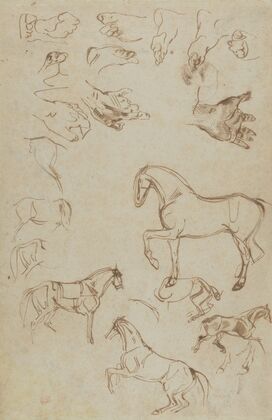 Studies of Horses, Hands, and Feet (ca. 1822–27)
