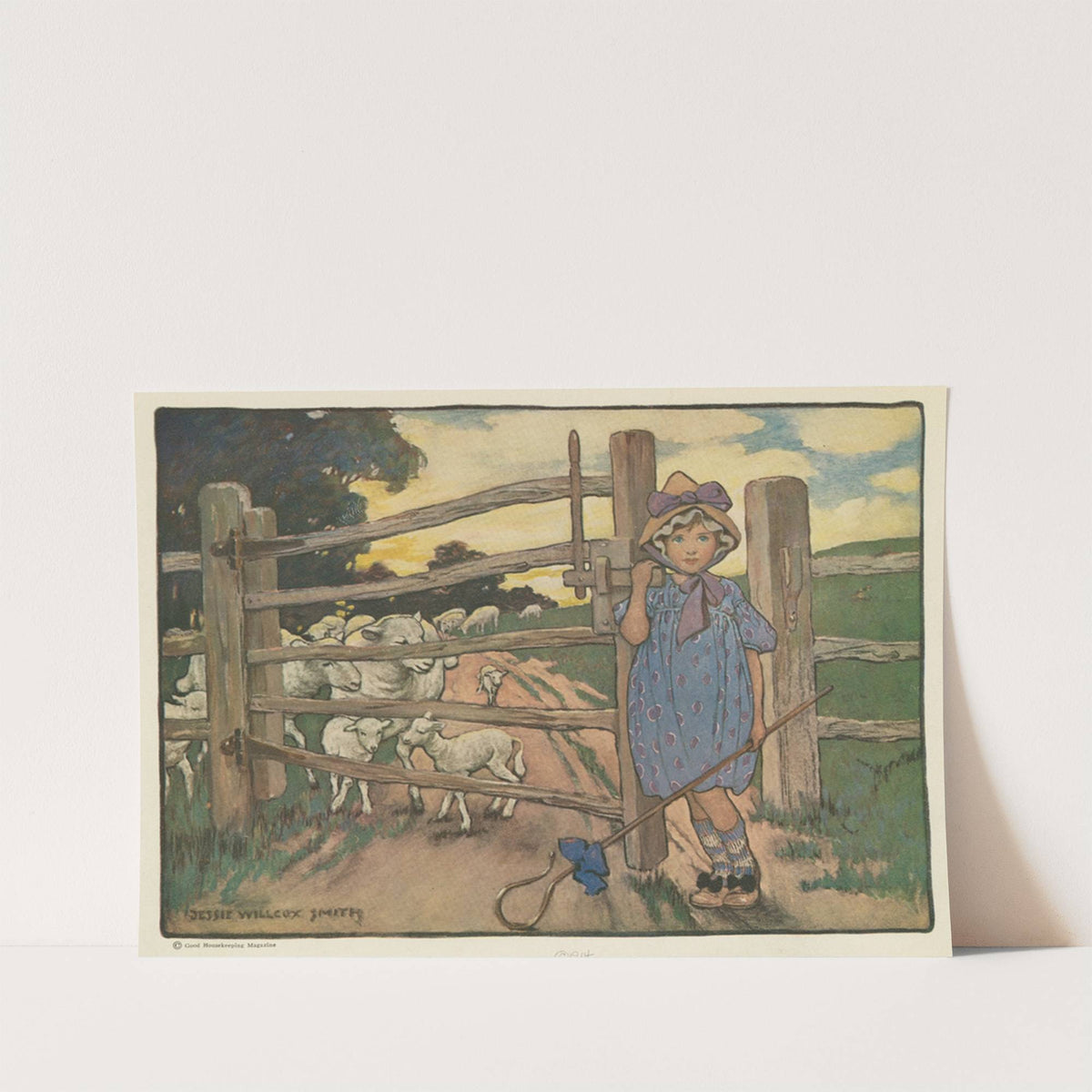 Little Bo-Peep has lost her sheep, and can't tell where to find them. by Jessie Willcox Smith