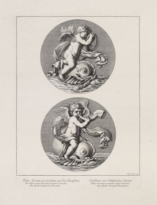 Little Cupids playing with dolphins (1673)