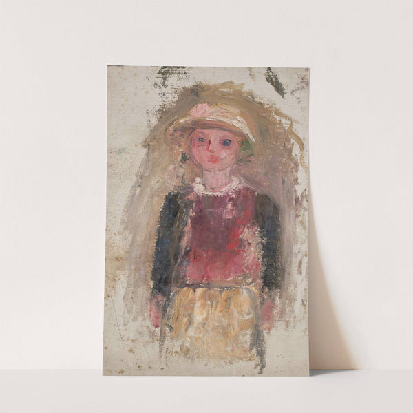 Little girl in a red waistcoat by Tadeusz Makowski