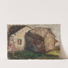 Little girl in front of a house by Tadeusz Makowski