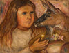 Little girl with a goat