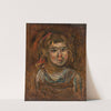 Little girl with a red ribbon by Tadeusz Makowski
