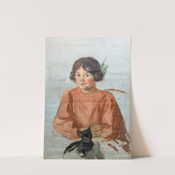 Little girl with cat by Luce Boyals