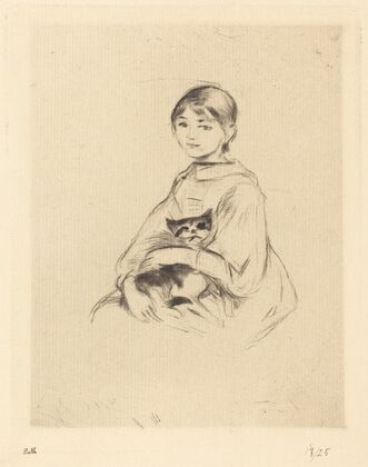 Little Girl with Cat