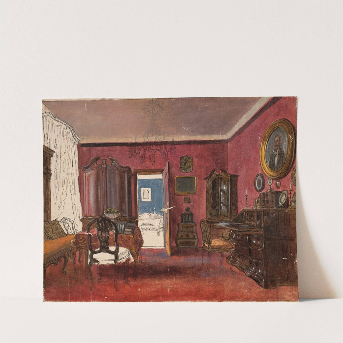 Living-room interior (1850) by Aleksander Gryglewski