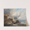 Loading hay on the Normandy coast by Heinrich Ambros Eckert