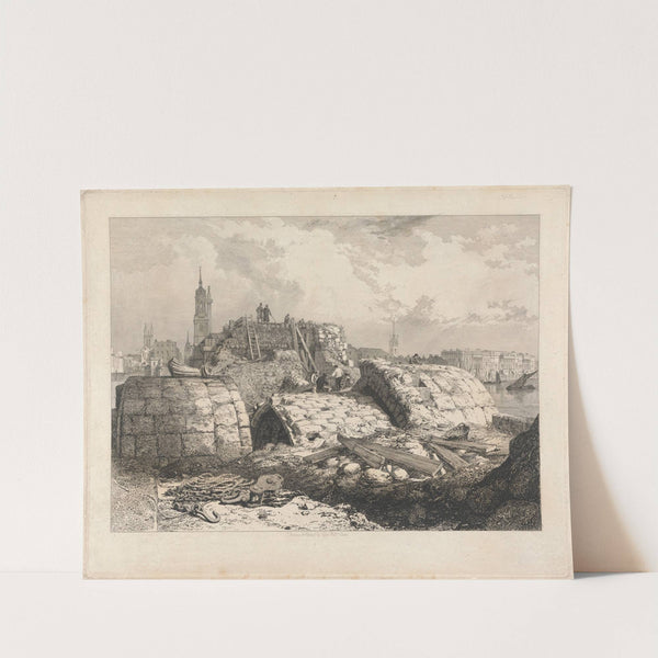 London Bridge— Demolition (1832) by Edward William Cooke