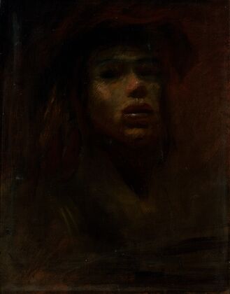 Woman Holding a Mask