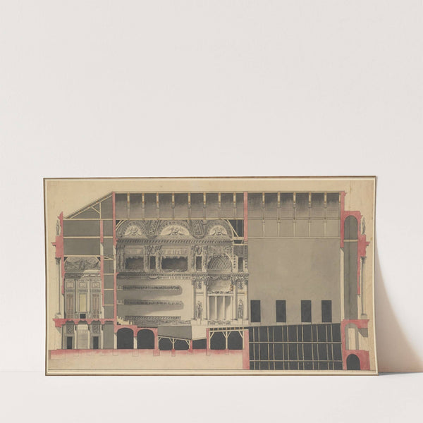 Longitudinal Section of a Theatre (18th century) by Nicolas Marie Potain