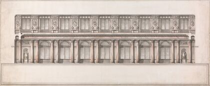 Longitudinal Section of Great Throne Room (Saint George’s Hall), Winter Palace, Saint Petersburg
