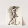 Lopend mannelijk naakt, met geheven arm by David Humbert de Superville
