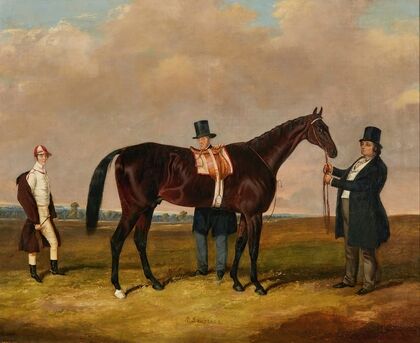 Lord Howth, With His Racehorse ‘St. Lawrence,’ His Trainer, And His Jockey, Ford — size preview