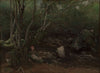 LormesGoat-Girl, Sitting Beside a Stream in a Forest
