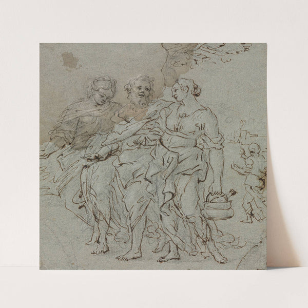 Lot and His Daughters (recto) (1600s) by Pietro da Cortona