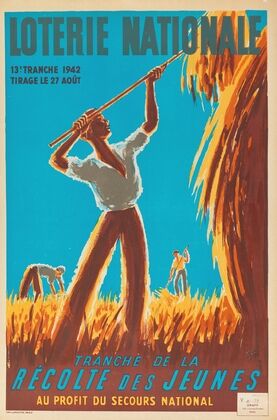 Loterie Nationale 13e Tranche 1942 Tirage Le 27 Août Tranche De La Recolte Des Jeunes Au Profit Du Secours National (1942) — size preview