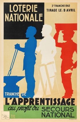 Loterie Nationale 3e Tranche 1942 Tirage Le 9 Avril Tranche De L’apprentissage Au Profit Du Secours National (1942)