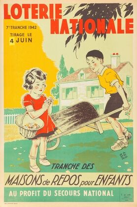 Loterie Nationale 7e Tranche 1942 Tirage Le 4 Juin Tranche Des Maisons De Repos Pour Enfants (1942)