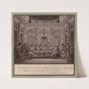 Louis douze assis dans son anti-salle, à la table de son grand échanson avec une famille de paysans… ; Acte 3e scène 6e de Louis XII comédie de Mr Valcour (1791) by Jean Jacques Lequeu