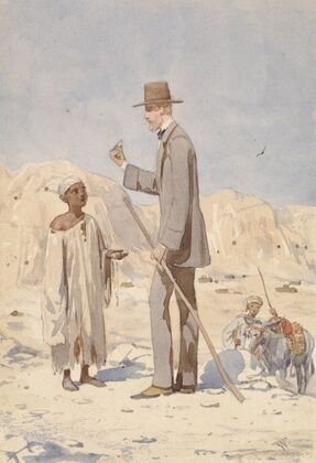 Louis Philippe Albert d’Orleans, bij een opgraving in Egypte