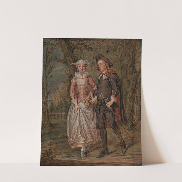 Lovers in a park by Marcellus Laroon the Younger