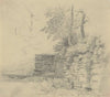Low overgrown wall