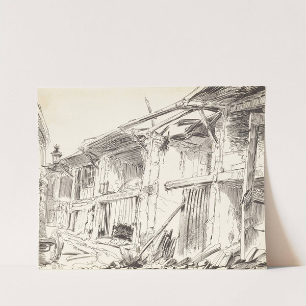 Luchtaanval op de vismijn van Oostende (1914) by Alfred Ost