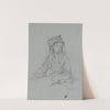 Luise Scholderer in Rüschenjacke und mit Hut, Halbfigur, sitzend by Otto Scholderer