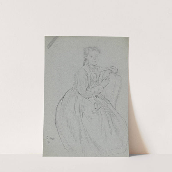 Luise Scholderer seitlich auf einem Stuhl sitzend by Otto Scholderer