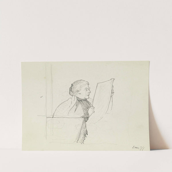 Luise Scholderer, Zeitung lesend by Otto Scholderer