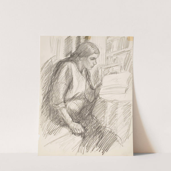 Lukeva nainen by Alfred William Finch