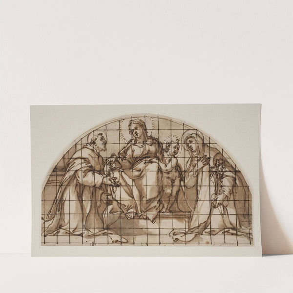 Lunette med Madonna og barn med sankt Frans af Assisi og Katharina af Sienna by Giovanni Battista Ricci