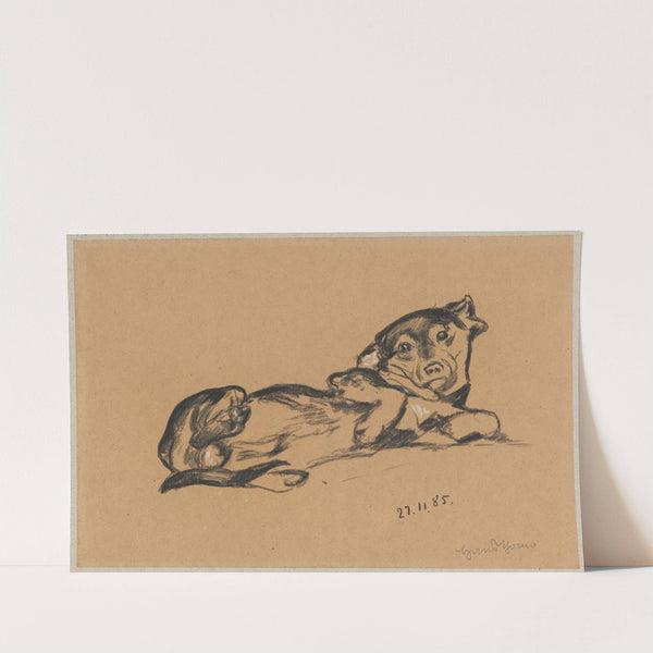 Lying dachshund (1885) by Hans Thoma