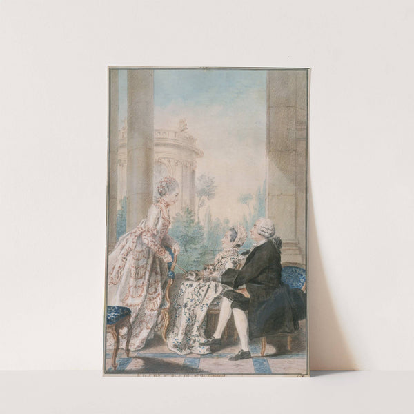 M. et Mme de Saint Wast accueillant Mlle de Beauregard by Louis Carrogis Carmontelle