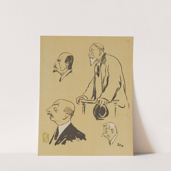 M. François Deloncle, M. Berthelier, M. Maurice Violette et le général Quiquandon (1918) by Georges Goursat (Sem)