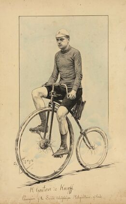 M. Gaëtan de Knyff, champion of the société vélocipédique métropolitaine of Paris (1892)
