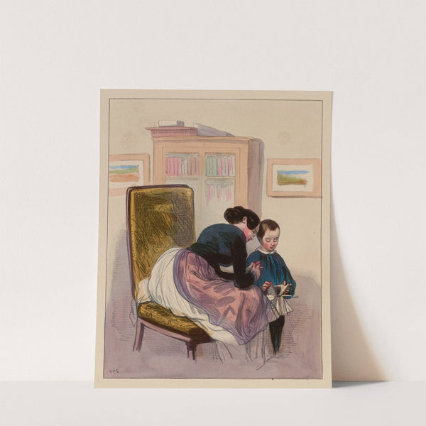 Ma bonne bisque, va M’man, de se lever comme ça de bonne heure. mais il était joliment sucré le café (1838-1840) by Paul Gavarni