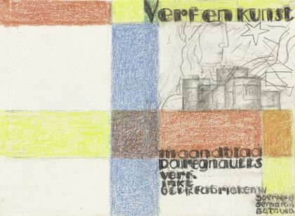 Maandblad Verf en Kunst van P.A. Regnault (ontwerp in kleur)