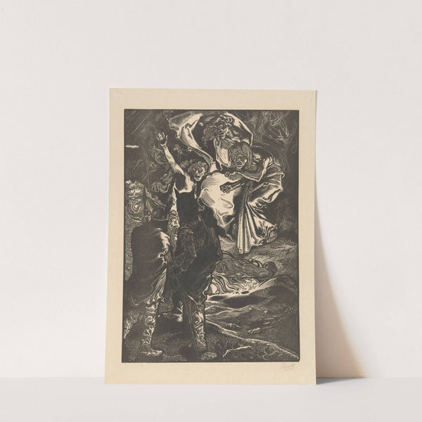 Macbeth en Banquo ontmoeten de drie heksen by Johannes Josephus Aarts