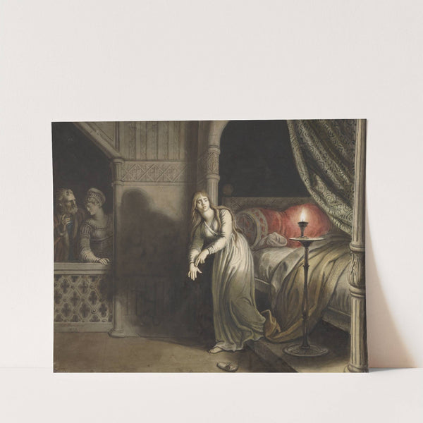 Macbeth, V, 1, sleepwalking scene, Lady Macbeth (1829) by Johann Heinrich Ramberg